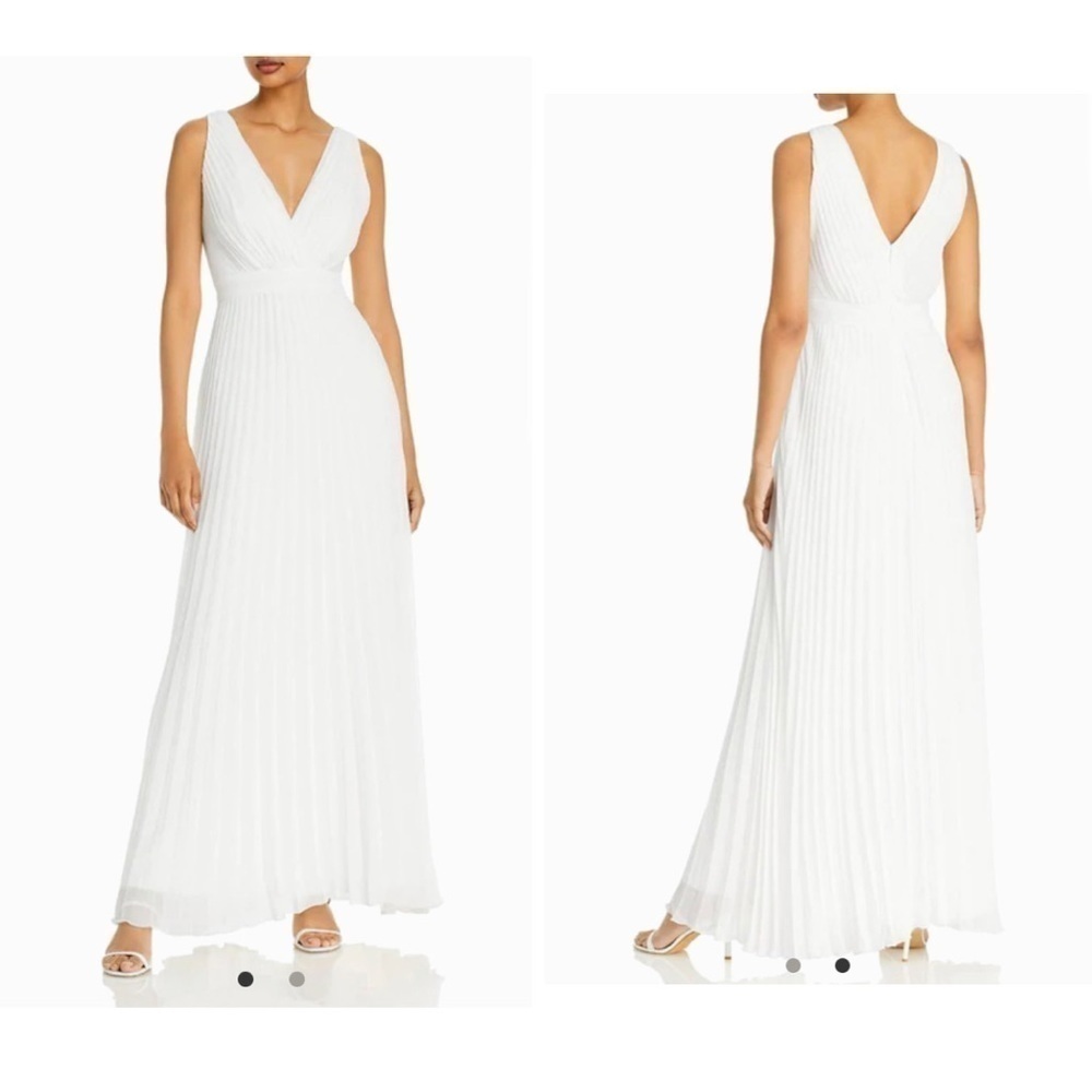 AQUA CHIFFON MAXI EVENING DRESS